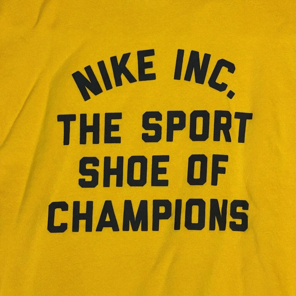 Nike Hoodie Adult Small Yellow Pinwheel‎ Evolution Of The Swoosh Mens